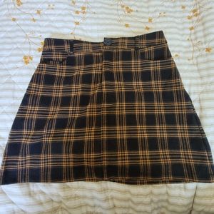 Forever 21 Black and Yellow Plaid Skirt